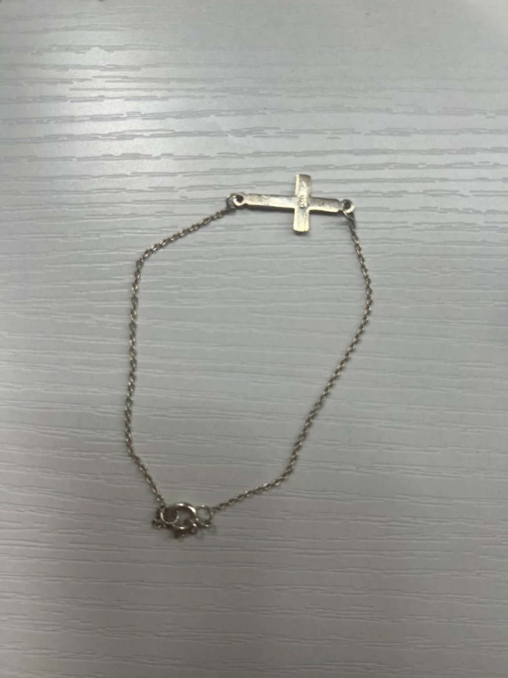Silver Sideways Cross Bracelet — Elegant Everyday Chain